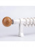 QYR42 28mm Cone Ball Finial Aluminum Alloy Wood Grain Single Double Curtain rod set(Color:White ball finial)