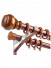 QYR44 33mm Big Aluminum Alloy Wood Grain Single Double Curtain rod set