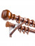 QYR44 33mm Big Aluminum Alloy Wood Grain Single Double Curtain rod set