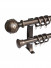 QYR45 28mm Carved Ivory Black Bronze Ball Finial Aluminum Alloy Single Double Curtain rod set