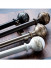 QYR45 28mm Carved Ivory Black Bronze Ball Finial Aluminum Alloy Single Double Curtain rod set