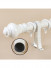 QYR46 On Sales 28mm Wood Grain Aluminum Alloy Single Double Curtain Rod Set(Color: White oak)