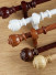 QYR51 28mm Diameter Aluminum Alloy Wood Grain Single Double Curtain rod set