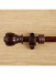 QYR51 28mm Diameter Aluminum Alloy Wood Grain Single Double Curtain rod set(Color: Black walnut)