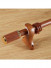 QYR52 28mm Diameter Aluminum Alloy Wood Grain Single Double Curtain rod set(Color: Teak)