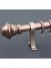 QYR56 32mm Diameter Big Thick White Gold Single Double Curtain Rod Sets(Color: Rose gold)