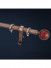 QYR66 Coree 28mm Diameter Steel Curtain Rod Set With Glaze Ball Finial(Color: Red bronze)