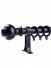 QYR67 28mm Ball Finial Aluminum Alloy Single Double Curtain rod set(Color: Black)