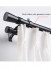 QYR72 White Black Aluminum Alloy Curtain Rod Set With Rollers and Rings