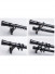 QYR72 White Black Aluminum Alloy Curtain Rod Set With Rollers and Rings