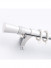 QYR72 White Black Aluminum Alloy Curtain Rod Set With Rollers and Rings(Color: White with rings)