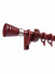 QYR84 28mm Diameter Cone Wood Finial Aluminum Alloy Wood Grain Single Double Curtain rod sets(Color: Red wood)