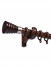 QYR84 28mm Diameter Cone Wood Finial Aluminum Alloy Wood Grain Single Double Curtain rod sets(Color: Black walnut)