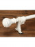 QYR88 28mm Diameter Wood Aluminum Alloy Carved Finial Single Double Curtain rod set(Color: White oak)