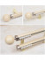 QYRF01 On Sales Wood Grain Aluminum alloy Curtain Track Set With Ball Finials(Color: White oak)