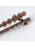 QYRF16 Fashion Wood Grain Outer Rod With Inner Track Set Ceiling/Wall Mount(Color: Black walnut)