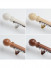 QYRF08 Fashion Wood Grain Outer Rod With Inner Track Set With Wooden Ball Finial