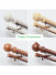 QYRF08 Fashion Wood Grain Outer Rod With Inner Track Set With Wooden Ball Finial