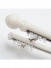 QYRF08 Fashion Wood Grain Outer Rod With Inner Track Set With Wooden Ball Finial(Color: White pine)