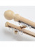 QYRF08 Fashion Wood Grain Outer Rod With Inner Track Set With Wooden Ball Finial(Color: Maple)