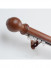 QYRF08 Fashion Wood Grain Outer Rod With Inner Track Set With Wooden Ball Finial