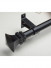 QYRY07 Black Metal Curtain Rod Set With Metal Rollers(Color: Black Square Finial)