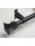 QYRY07 Black Metal Curtain Rod Set With Metal Rollers