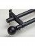 QYRY07 Black Metal Curtain Rod Set With Metal Rollers