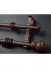 QYRY06 28mm diameter Wood Grain Nano Mute White Oak AND Red Wood Thick Curtain Rod Set(Color: Black walnut)