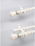 QYRZ05 Luxury 28mm Wood Grain Aluminum Alloy Single Double Curtain Rod Sets(Color: White oak)