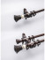 QYRZ05 Luxury 28mm Wood Grain Aluminum Alloy Single Double Curtain Rod Sets(Color: Ebony)