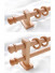 QYT01 29mm Ash Wood Single Double Curtain Rod Sets (Color: Wood square bracket)