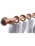 QYT02 29mm Ash Wood Black Walnut Single Double Curtain Rod Sets(Color: Black walnut)