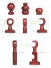 QYT10 29mm Red Wood Single Double Curtain Rod Sets 