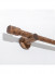 QYT15 Black Walnut Wood Curtain Poles With Brackets And Finials