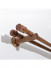 QYT15 Black Walnut Wood Curtain Poles With Brackets And Finials