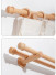 QYT19 Natural Wood Curtain Rod Beech Single/Double Wooden Poles(Color: Natural)