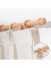 QYT19 Natural Wood Curtain Rod Beech Single/Double Wooden Poles