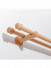 QYT19 Natural Wood Curtain Rod Beech Single/Double Wooden Poles