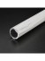 QYT2822 28mm Wood Grain Nano Mute Single Curtain Rod Set Acorn Finial White Oak Color Cross Section