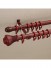 QYT2821 28mm Wood Grain Nano Mute Double Curtain Rod Set Crown Finial (Color: Red Wood)