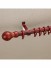 QYT2822 28mm Wood Grain Nano Mute Single Curtain Rod Set Acorn Finial Red Wood Color