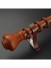 QYT2820 28mm Wood Grain Nano Mute Single Curtain Rod Set Crown Finial (Color: Teak)