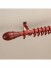 QYT2920 28mm Colorful Wood Grain Single Curtain Rod Set Egg Finial Red Wood Color