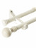 Wood Finish Single/Double Luxury Curtain Rods With Brackets(Color: White oak)