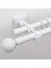 QYT51 22mm White Black Single/Double Curtain Rods And Brackets(Color: White)
