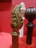 QYT60 Gold 50mm Diameter Custom Wood Curtain Rods With Brackets
