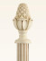 QYT65 White 50mm Wooden Curtain Poles With Bud Finials/Brackets(Color: White striple surface pole)
