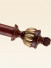 QYT67 Red Wood 50mm Timber Curtain Rods With Decorative Finials