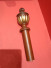 QYT67 Red Wood 50mm Timber Curtain Rods With Decorative Finials